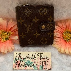 AUTH. Louis Vuitton Mono Compact Zip Wallet